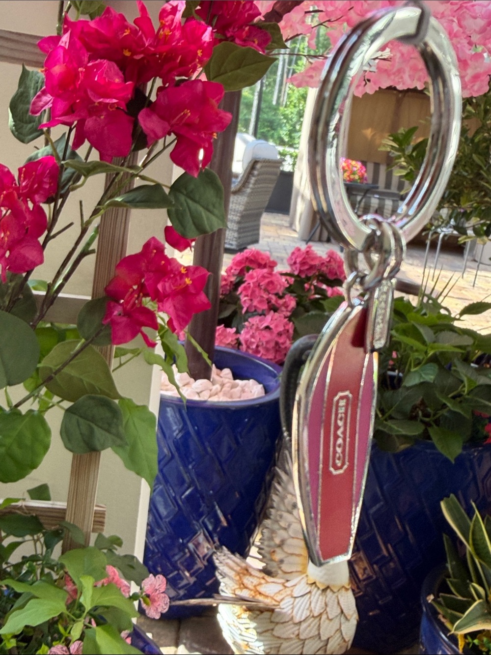 Coach Pink and Red Surfboard Key Charm with Gold Accents - Picture 5 of 7